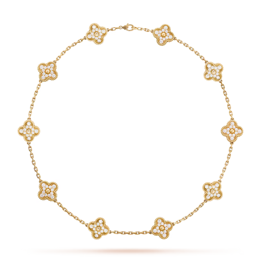 LUXURIOUS CLOVER NECKLACE 10 MOTIFS - GOLD