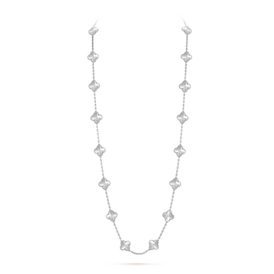 FLORAL CLOVER NECKLACE 20 MOTIFS - SILVER