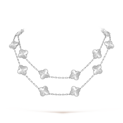 FLORAL CLOVER NECKLACE 20 MOTIFS - SILVER