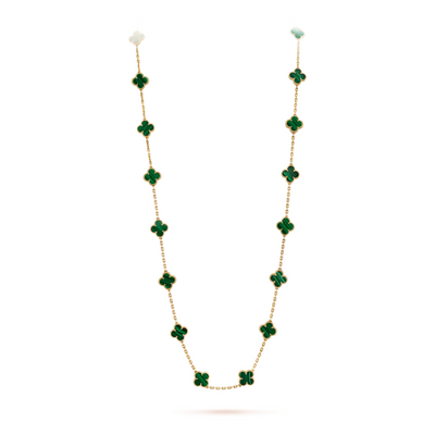 FLORAL CLOVER NECKLACE 20 MOTIFS - GREEN