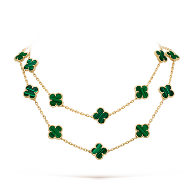 FLORAL CLOVER NECKLACE 20 MOTIFS - GREEN