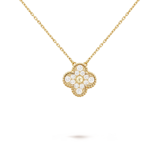 FORTUNE CLOVER NECKLACE | CUBIC ZIRCONIA/GOLD