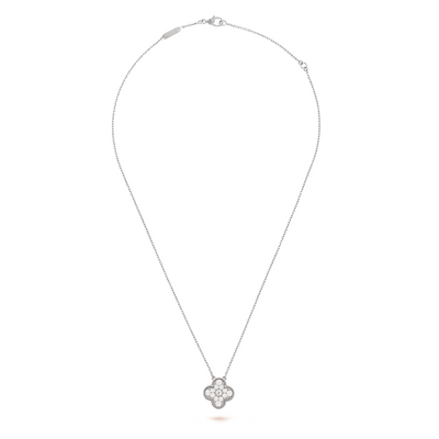 FORTUNE CLOVER NECKLACE | CUBIC ZIRCONIA/SILVER