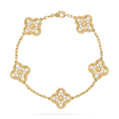 FORTUNE CLOVER BRACELET | CUBIC ZIRCONIA GOLD