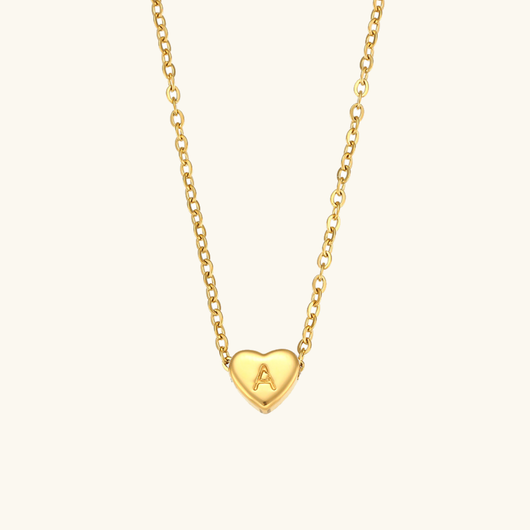 Heart Initial Gold Necklace