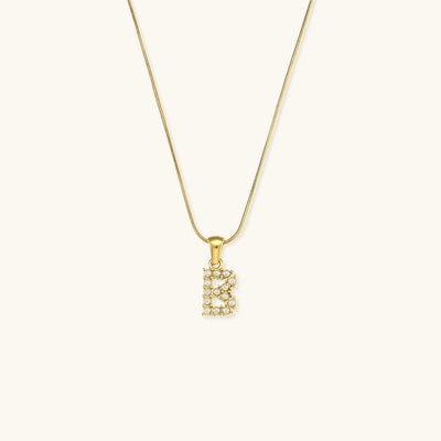 Augustine Initial Letter Pearl Necklace