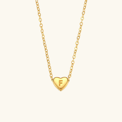 Heart Initial Gold Necklace