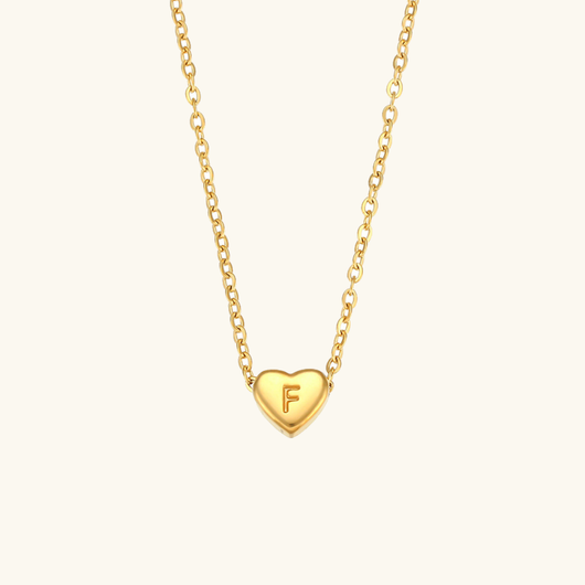 Heart Initial Gold Necklace