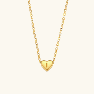 Heart Initial Gold Necklace