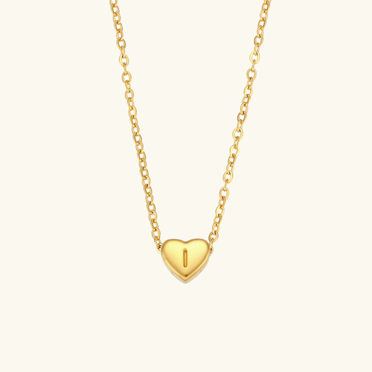 Heart Initial Gold Necklace