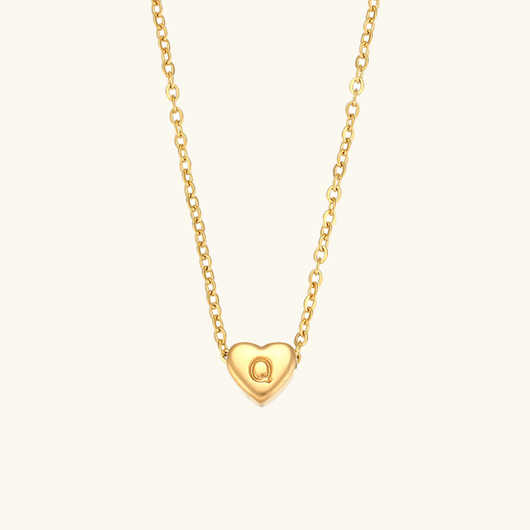 Heart Initial Gold Necklace