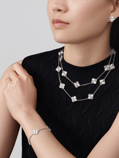 FLORAL CLOVER NECKLACE 20 MOTIFS - SILVER