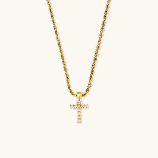 Elodie Initial Letter Pearl Necklace