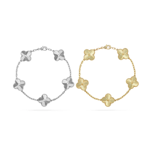 FORTUNE CLOVER BRACELET SET | SILVER + GOLD