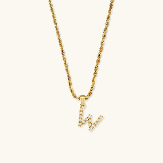 Elodie Initial Letter Pearl Necklace