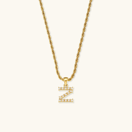 Elodie Initial Letter Pearl Necklace