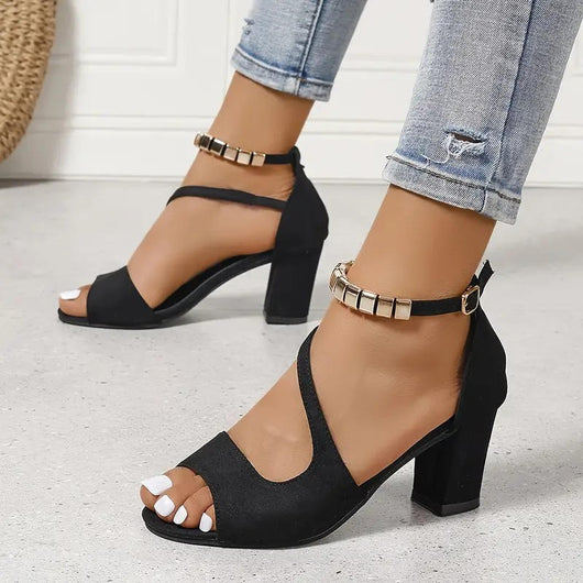 Ankle Strap Block Heel Sandals