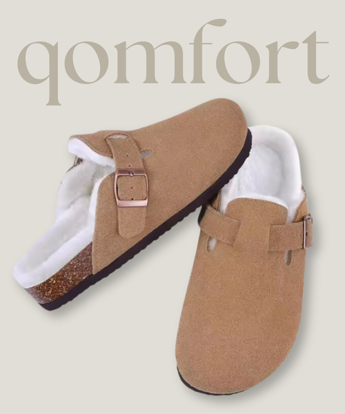 Fur-lined Suede Clogs by Qomfort
