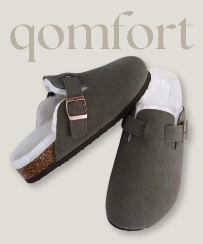 Fur-lined Suede Clogs by Qomfort