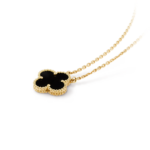 FORTUNE CLOVER NECKLACE | BLACK/GOLD