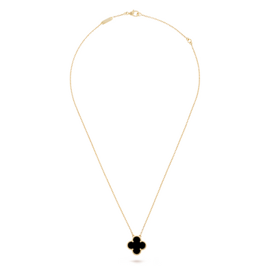 FORTUNE CLOVER NECKLACE | BLACK/GOLD