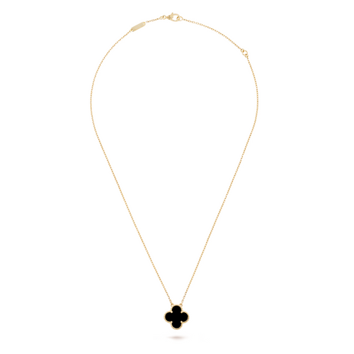 FORTUNE CLOVER NECKLACE | BLACK/GOLD
