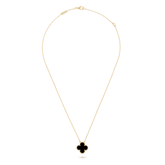 FORTUNE CLOVER NECKLACE | BLACK/GOLD