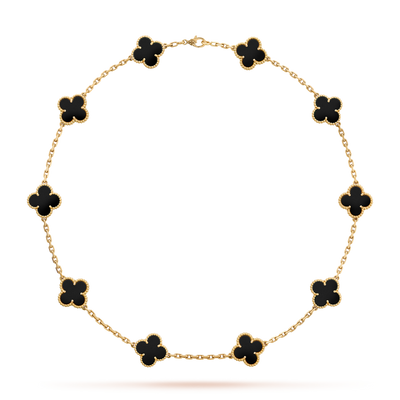 LUXURIOUS CLOVER NECKLACE 10 MOTIFS - BLACK