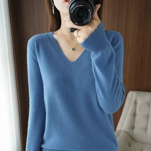 Luxurious Cashmere V-Neck Sweater