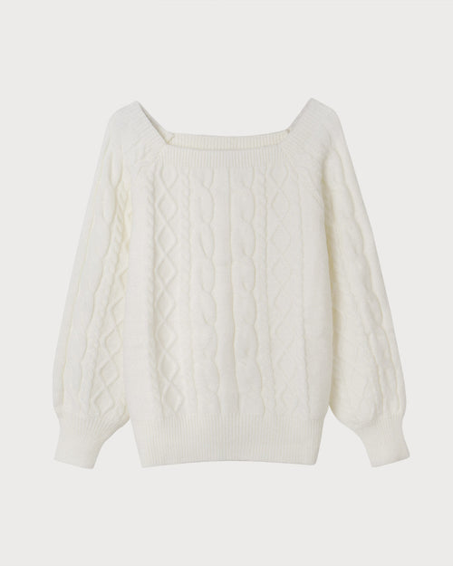 The Romance Cable Knit Crew Sweater