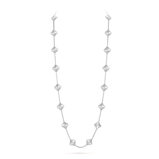 FLORAL CLOVER NECKLACE 20 MOTIFS - SILVER