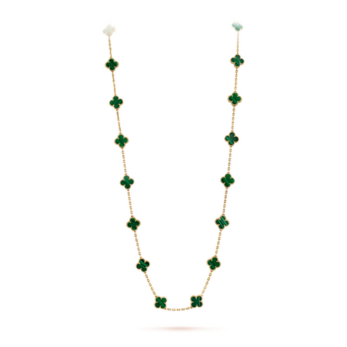 FLORAL CLOVER NECKLACE 20 MOTIFS - GREEN