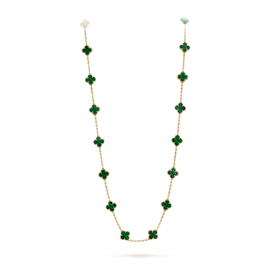 FLORAL CLOVER NECKLACE 20 MOTIFS - GREEN