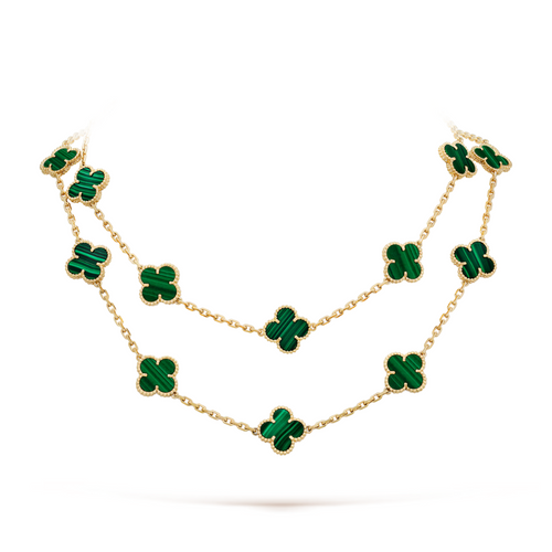 FLORAL CLOVER NECKLACE 20 MOTIFS - GREEN