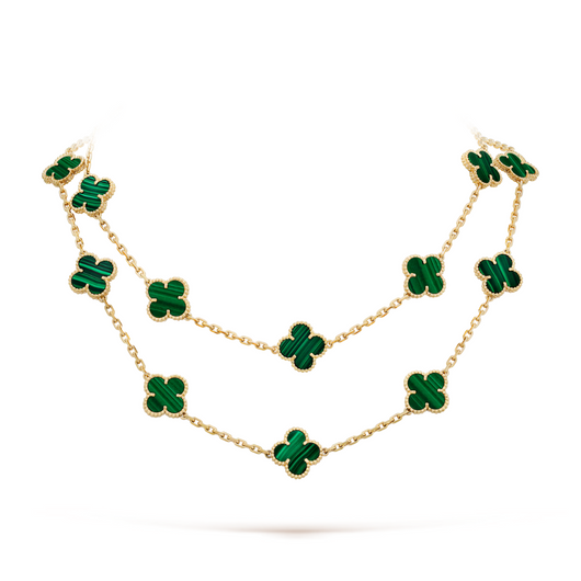 FLORAL CLOVER NECKLACE 20 MOTIFS - GREEN