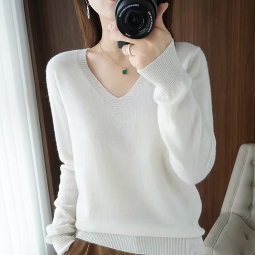 Luxurious Cashmere V-Neck Sweater