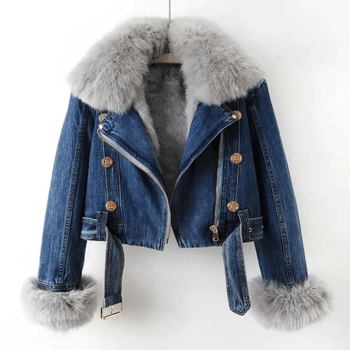 Valencia Luxe Fur-Lined Denim Jacket