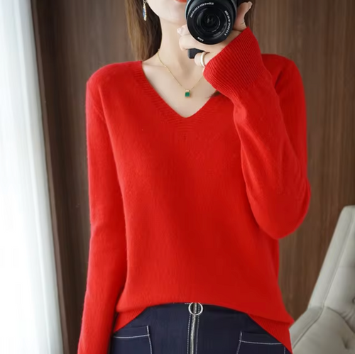 Luxurious Cashmere V-Neck Sweater