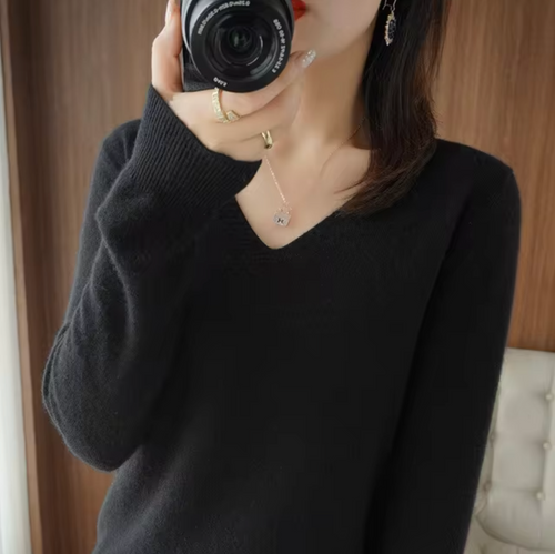 Luxurious Cashmere V-Neck Sweater