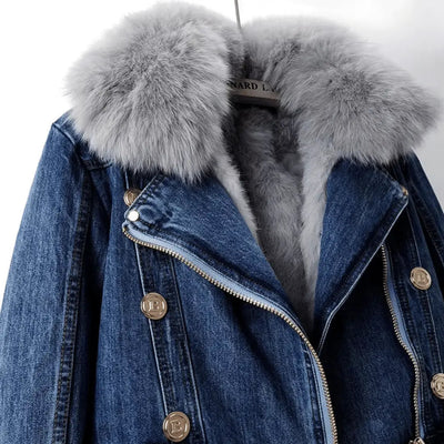 Valencia Luxe Fur-Lined Denim Jacket