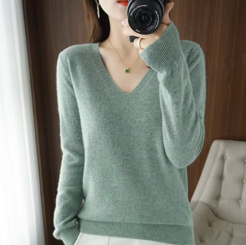 Luxurious Cashmere V-Neck Sweater