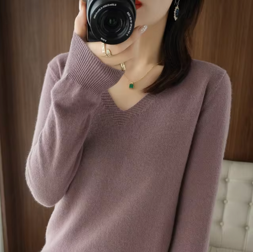 Luxurious Cashmere V-Neck Sweater