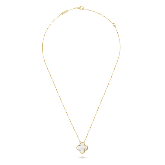 FORTUNE CLOVER NECKLACE | WHITE/GOLD