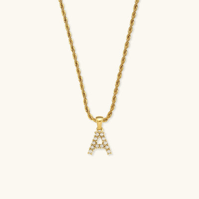 Elodie Initial Letter Pearl Necklace