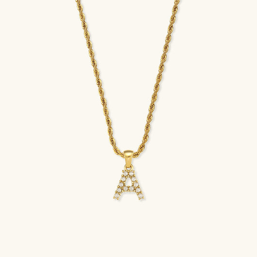 Elodie Initial Letter Pearl Necklace