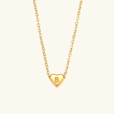 Heart Initial Gold Necklace