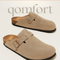 Genuine Suede Clogs by Qomfort