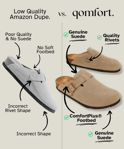 Genuine Suede Clogs by Qomfort