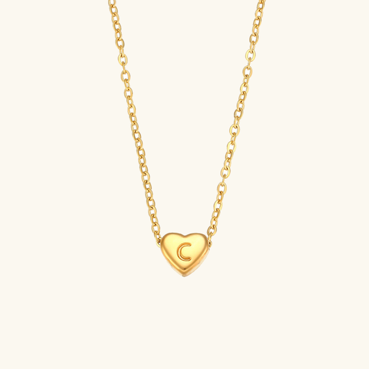 Heart Initial Gold Necklace