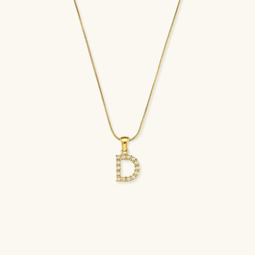 Augustine Initial Letter Pearl Necklace
